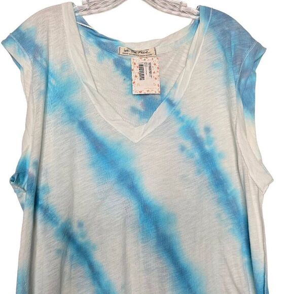 Free People Relaxed Ocean Breeze Top Shirt Size Medium - Picture 4 of 8